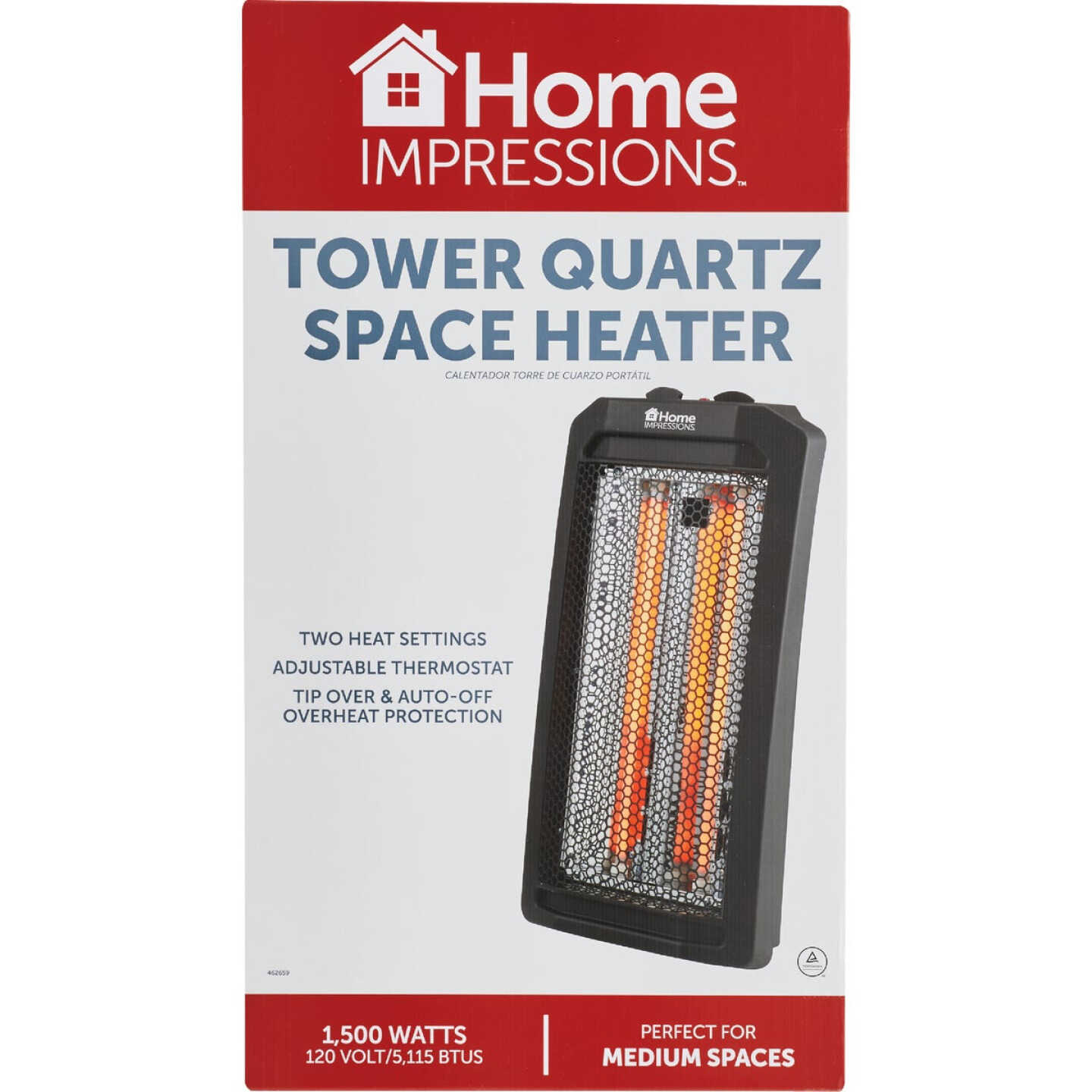 Home Impressions 1500W 120V Tower Quartz Heater Image 2