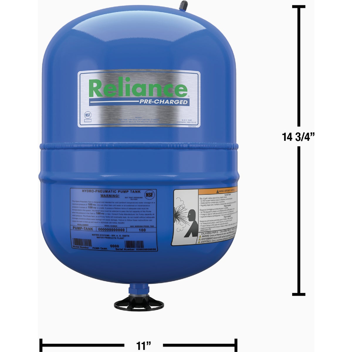 Reliance 5 Gal. Inline Pressure Pump Tank Image 2