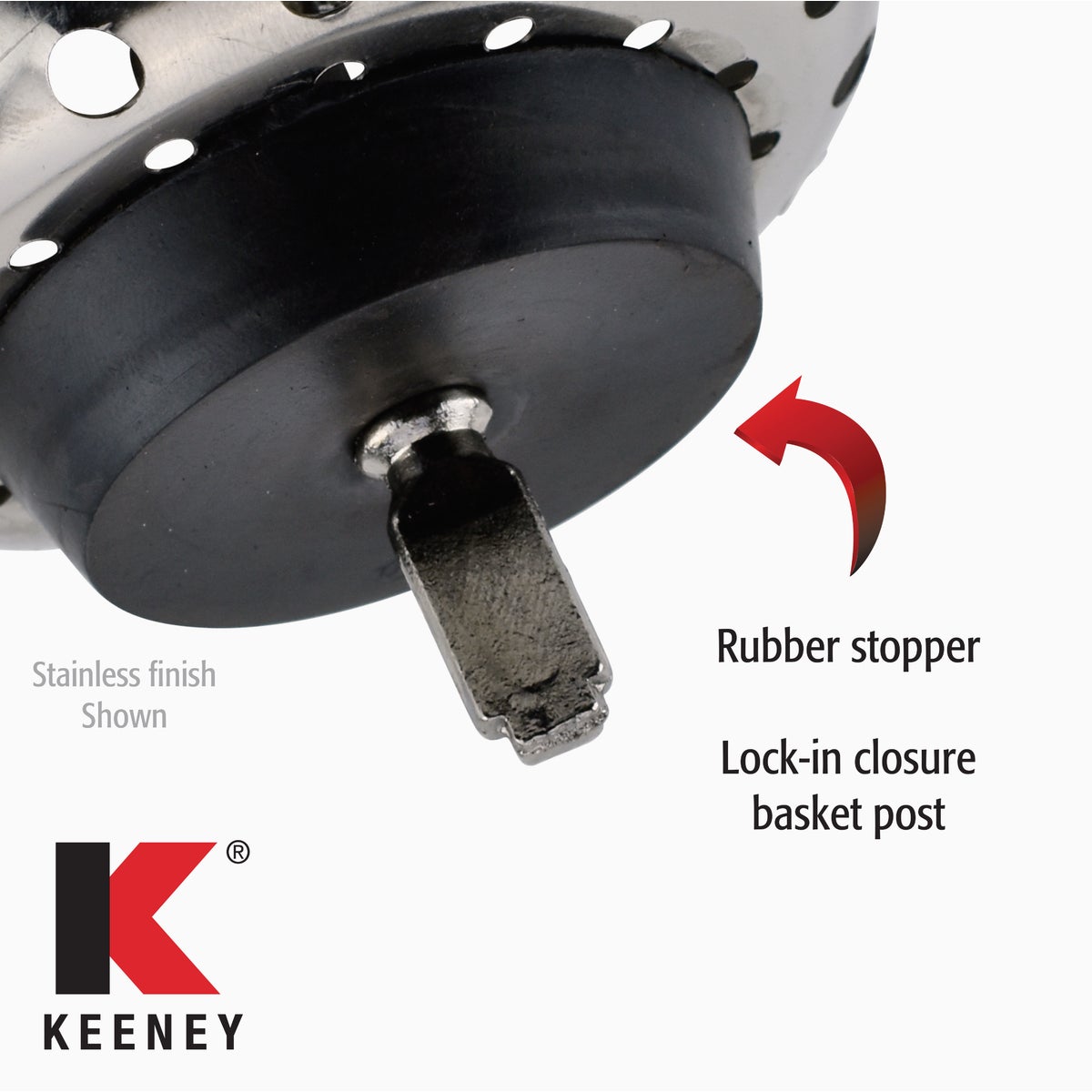 Keeney Work Horse 3-1/2 In. to 4 In. Black Stainless Steel Strainer Image 3