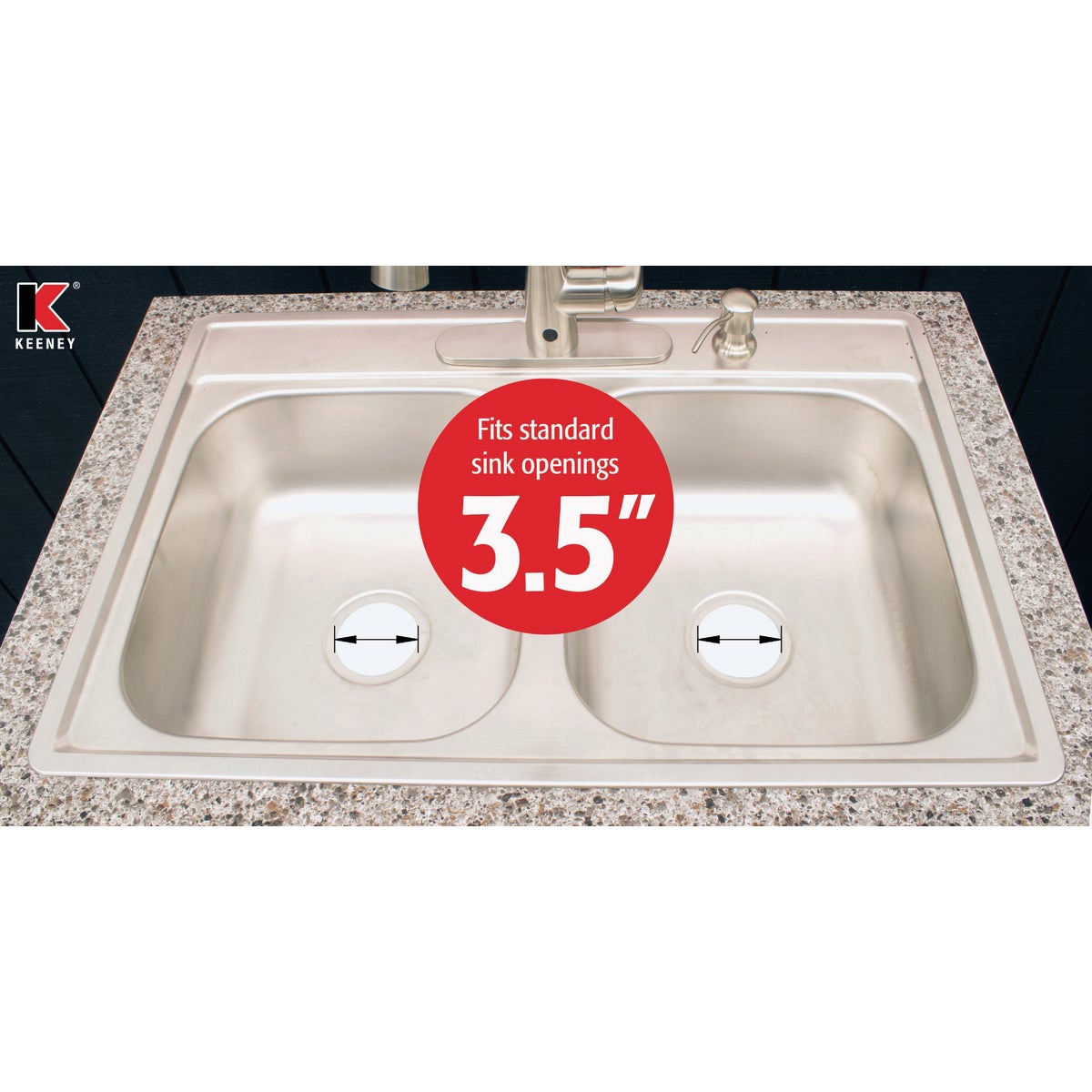 Keeney Work Horse 3-1/2 In. to 4 In. Black Stainless Steel Strainer Image 2