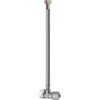 Keeney 5/8 In. x 20 In. Stainless Steel Quick Lock Toilet Supply Tube with Angled Quarter Turn Valve Image 1