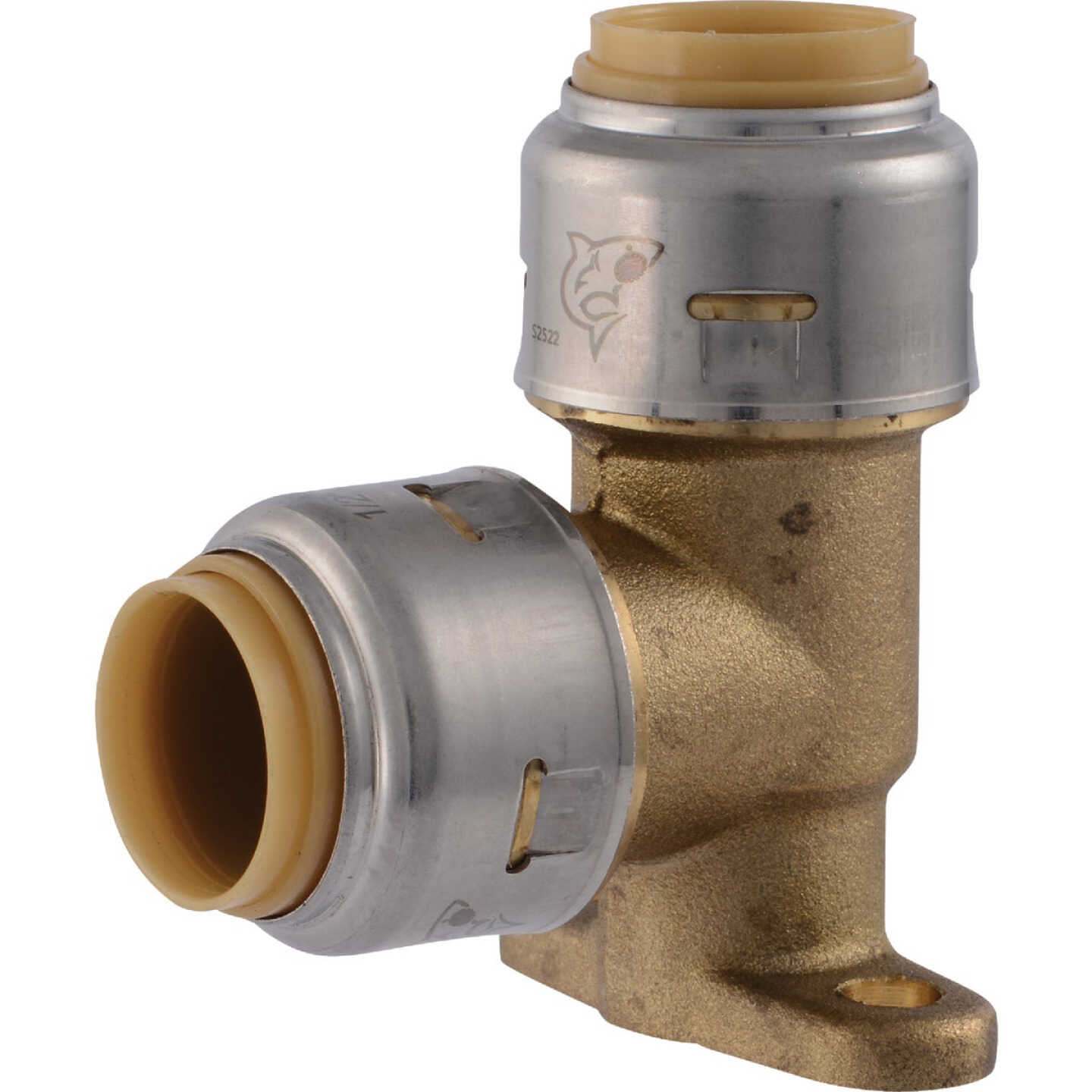 SharkBite 1/2 In. PTC x 1/2 In. PTC 90 Deg. Push-to-Connect Drop Ear Brass Elbow (1/4 Bend) Image 1