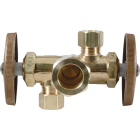 BrassCraft 5/8 In. C X 3/8 In. OD X 3/8 In. OD Rough Brass Dual Outlet Valve Image 1
