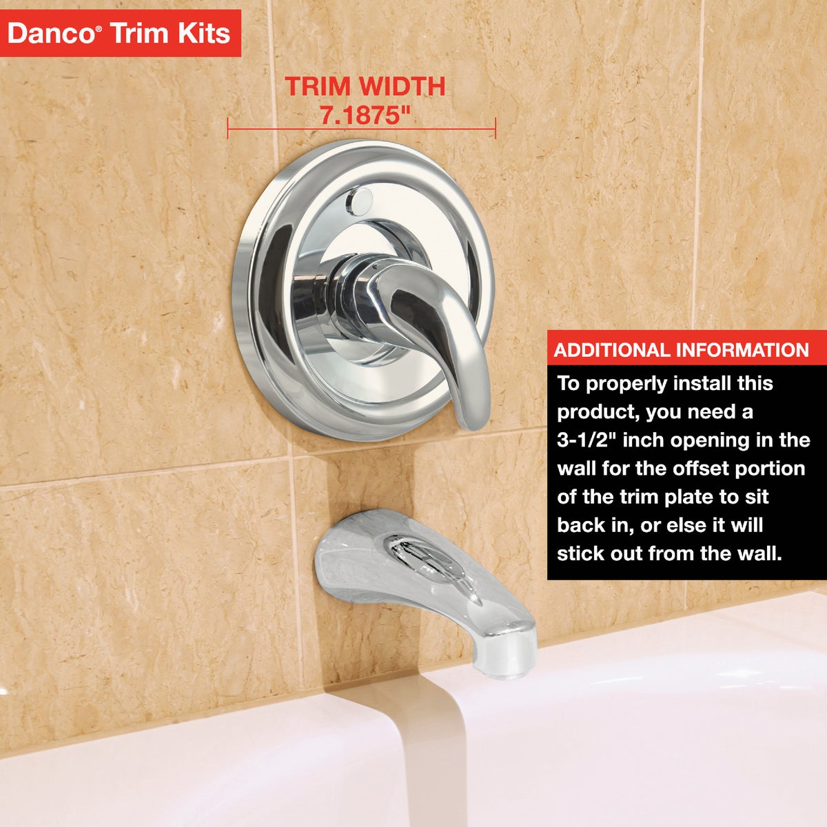 Danco Universal Delta Tub and Shower Trim Kit, Brushed Nickel Image 3