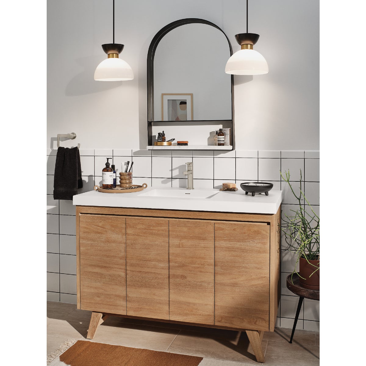 Moen Rinza 1-Handle Lever Centerset Bathroom Faucet, Spot Resist Brushed Nickel Image 4