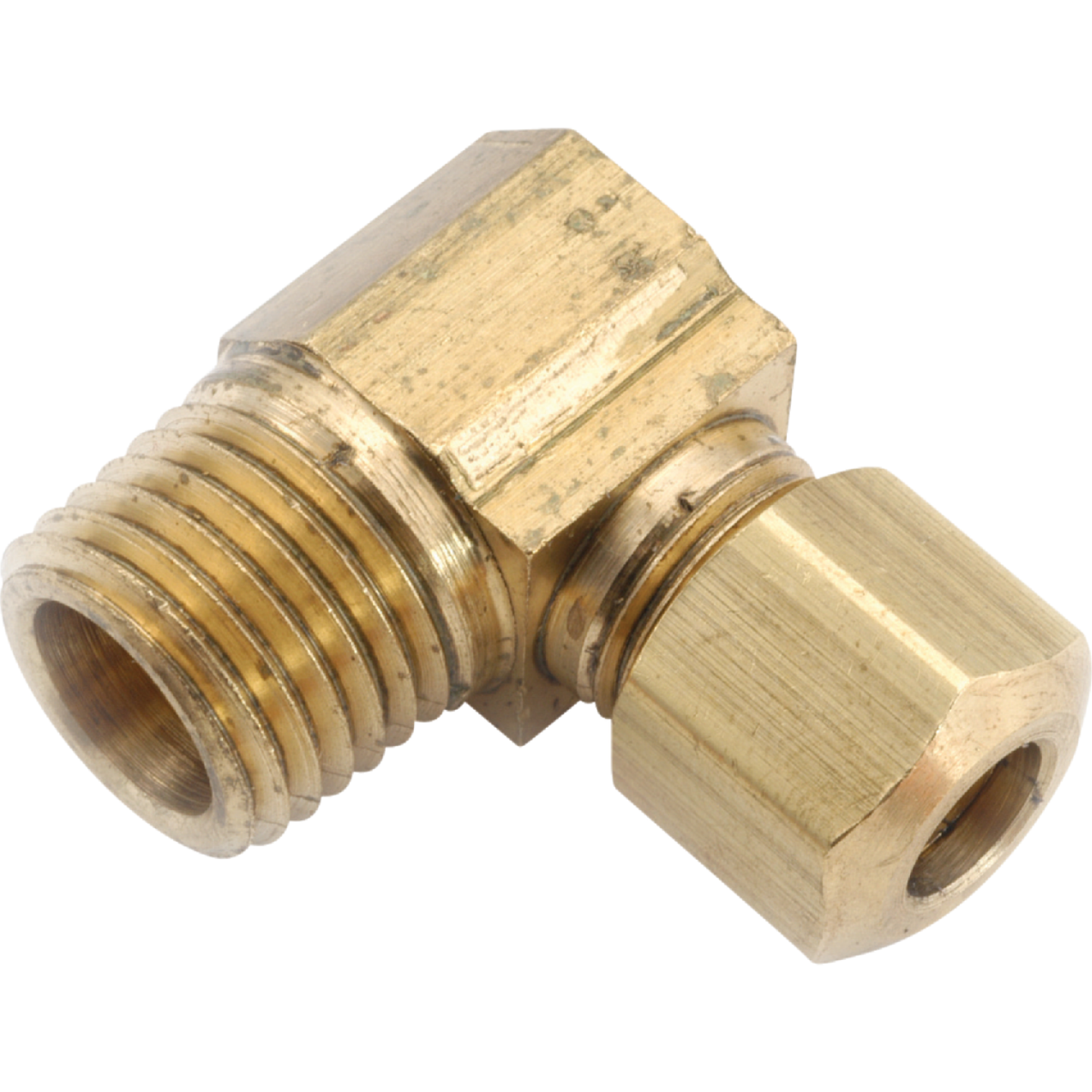 Anderson Metals 5/8 In. x 3/8 In. Male 90 Deg. Compression Brass Elbow (1/4 Bend) Image 1
