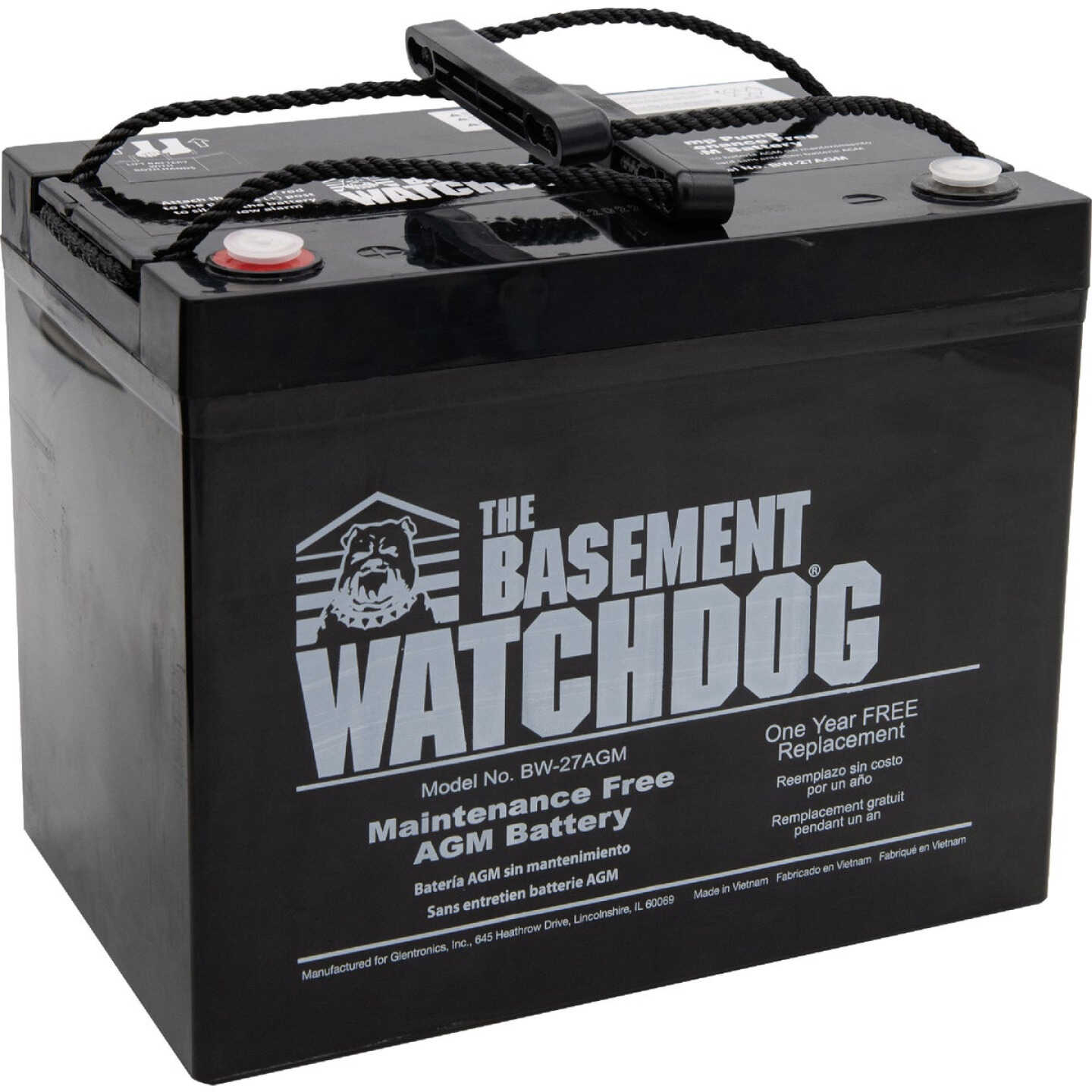 The Basement Watchdog Maintenance Free AGM Standby Sump Pump Battery Image 1