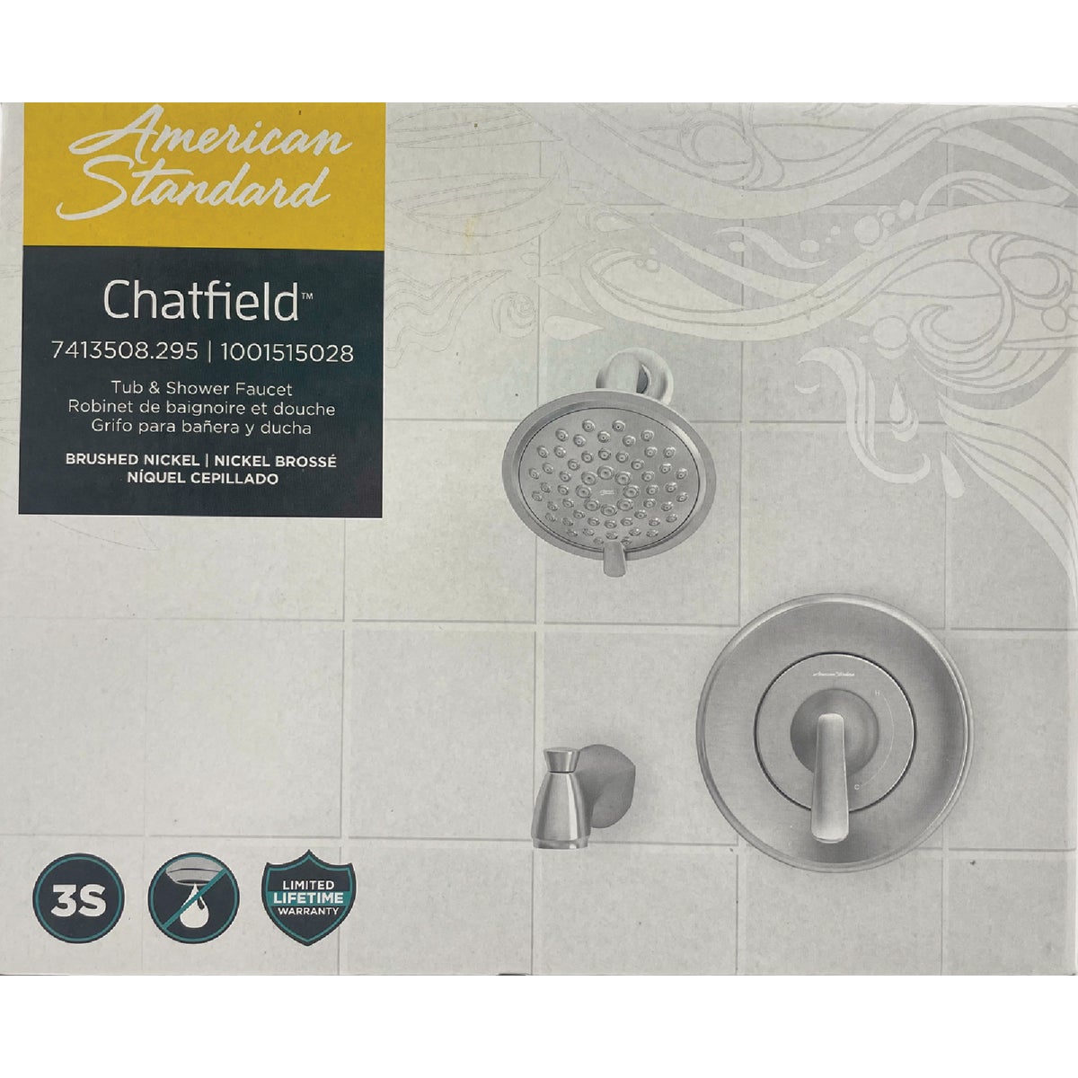 American Standard Chatfield Brushed Nickel Single-Handle Lever Tub & Shower Faucet Image 4