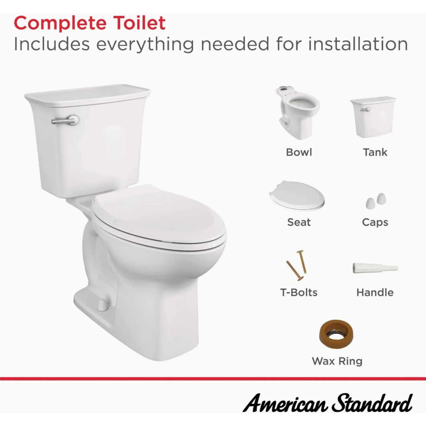 American Standard Elevation White Extra-Tall 19 In. Elongated Bowl 1.28 GPF Toilet-to-Go Image 6