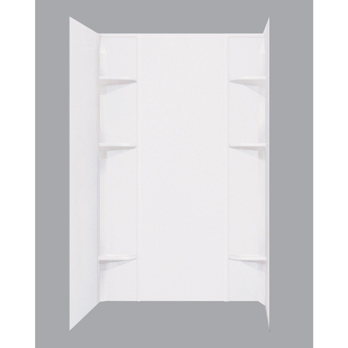Mustee Durawall 60 In. x 71.5 In. x 40 In. Glue Up Alcove Shower Wall Set in White (5-Piece)