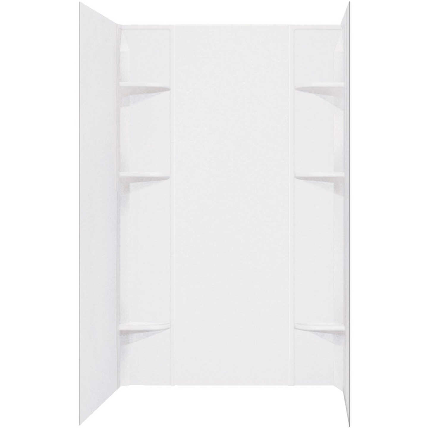 Mustee Durawall 60 In. x 71.5 In. x 40 In. Glue Up Alcove Shower Wall Set in White (5-Piece) Image 2