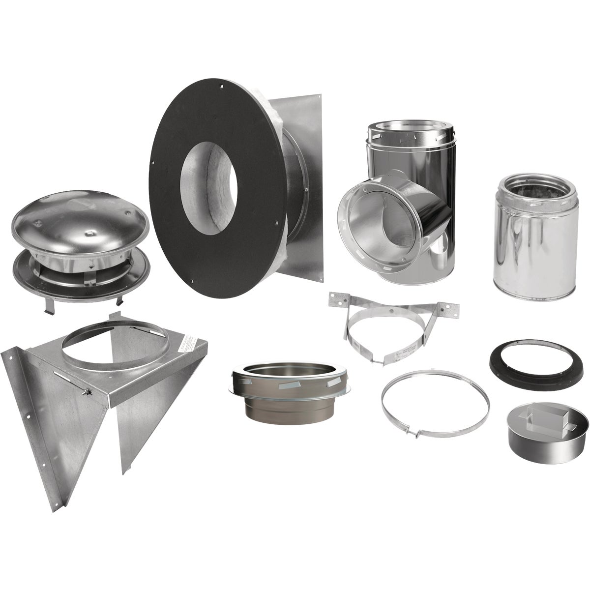SELKIRK Sure-Temp 6 In. Stainless Steel Thru-The-Wall Chimney Support Kit Image 1