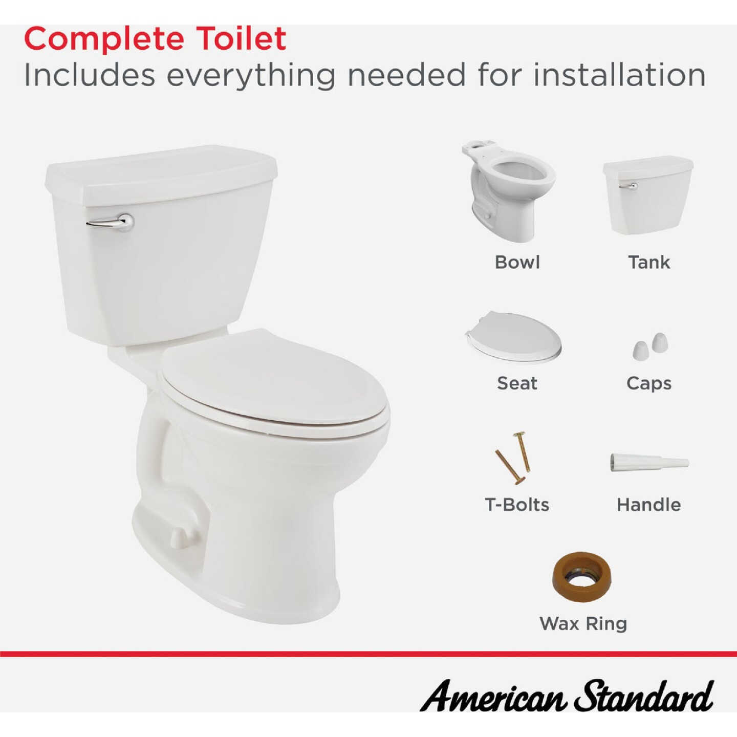 American Standard Champion 4 Right Height White Elongated Bowl 1.6 GPF Toilet Image 2