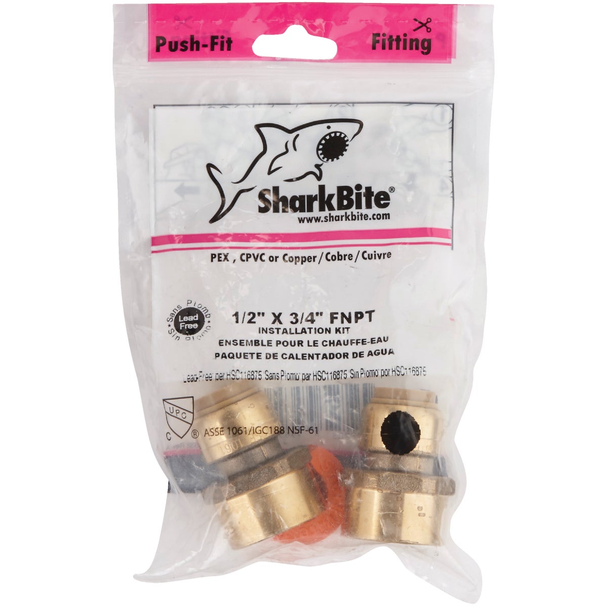 SharkBite Brass Water Heater Installation Kit Image 2
