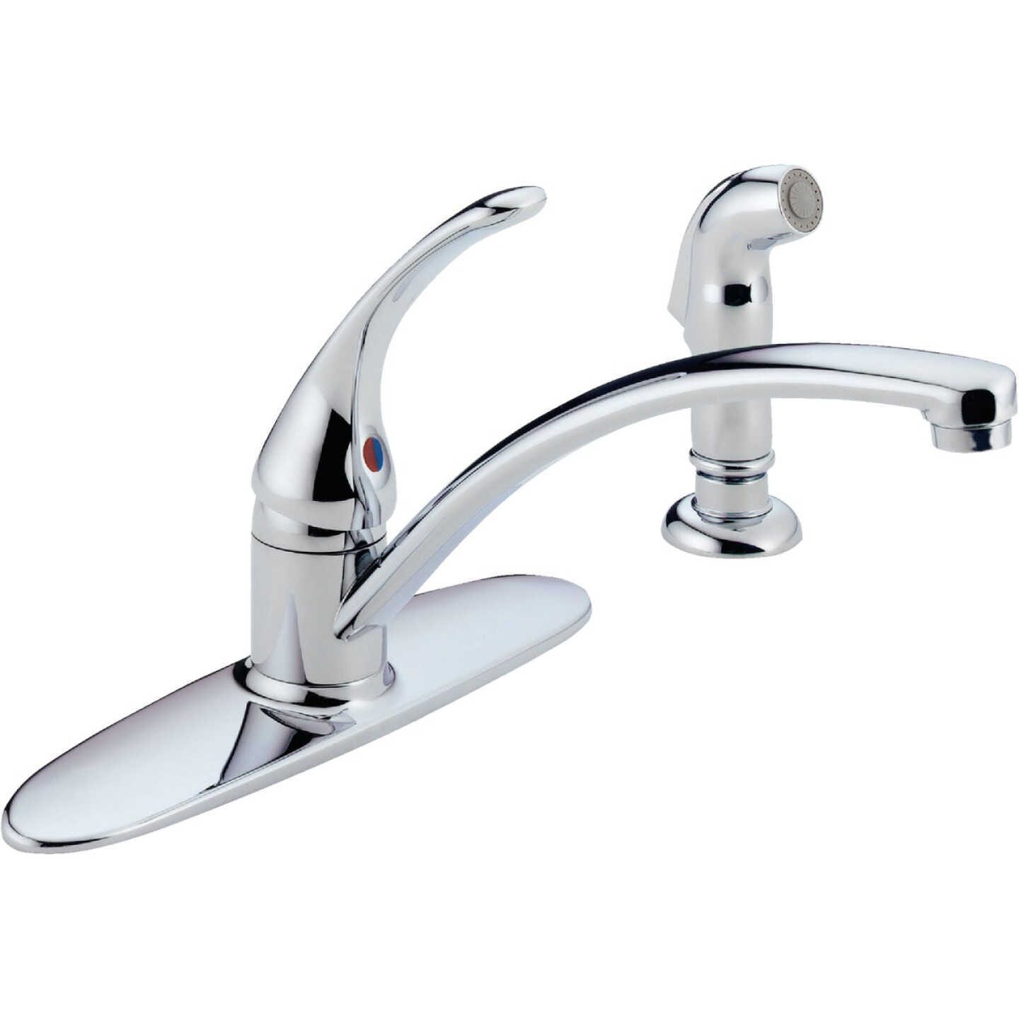 Delta Foundations 1-Handle Lever Kitchen Faucet with Side Spray, Chrome Image 1