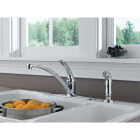 Delta Foundations 1-Handle Lever Kitchen Faucet with Side Spray, Chrome Image 2