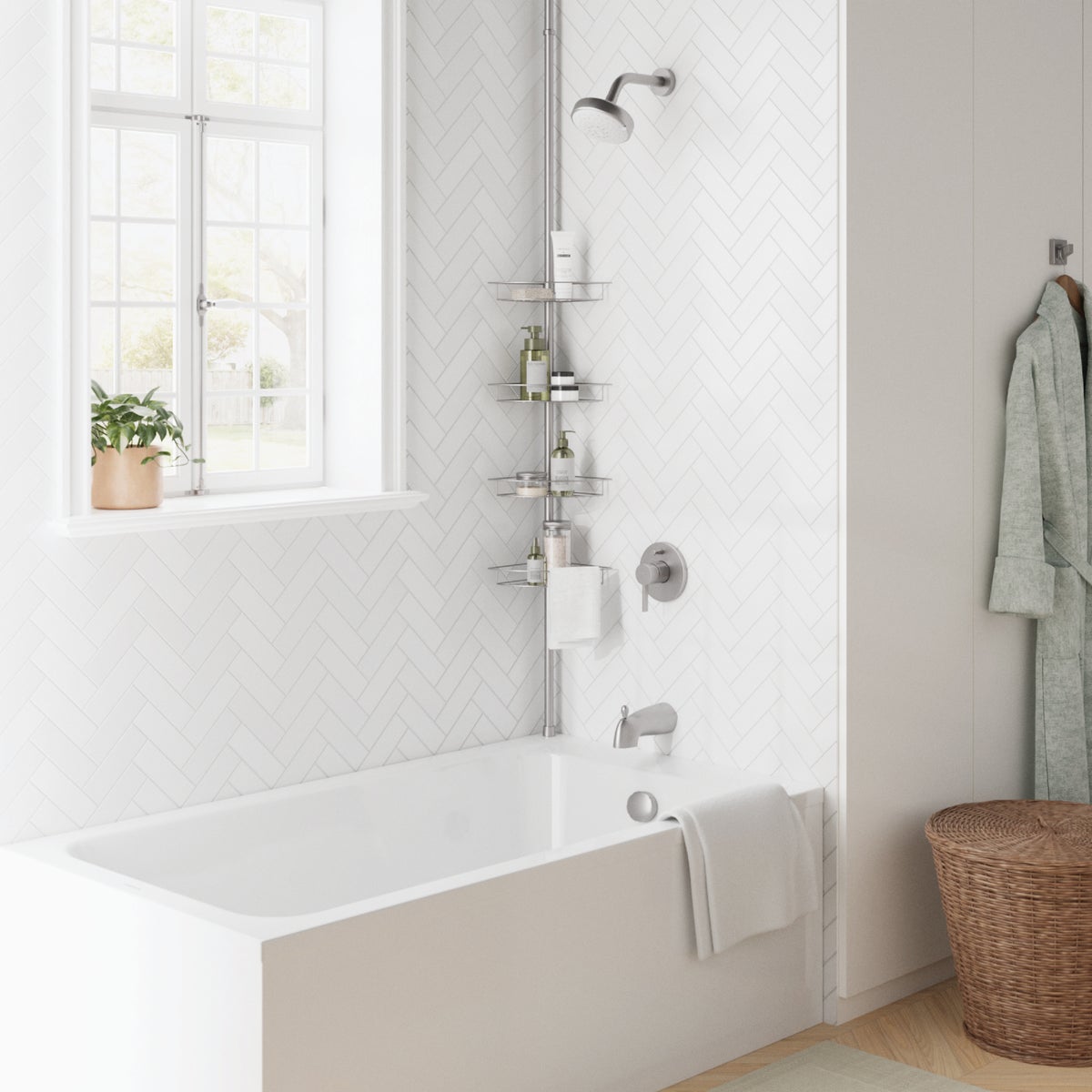 Zenith Zenna Home Metal 12 In. x 97 In. Shower Caddy Image 4