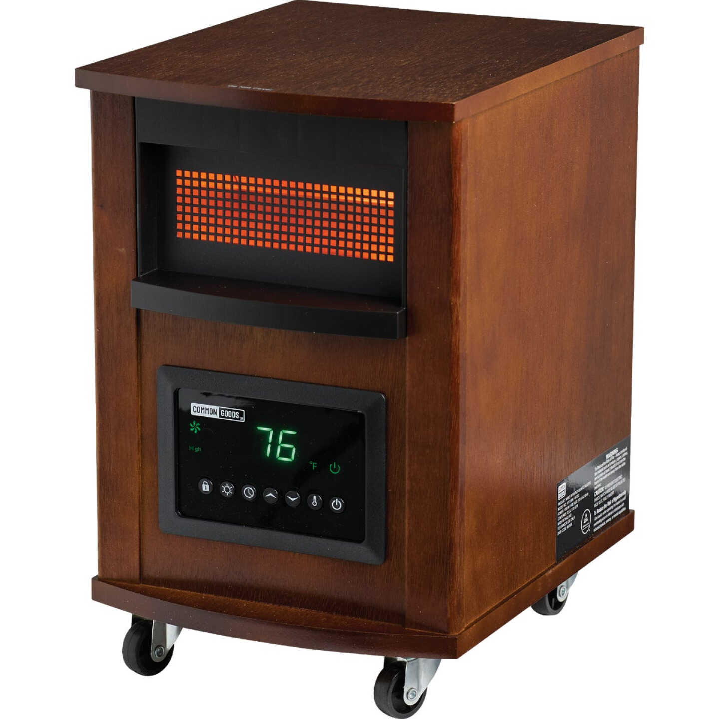 Home Impressions 1500W 120V Quartz Heater with Woodgrain Cabinet Image 3