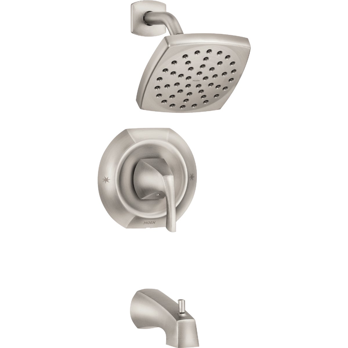 Moen Lindor Posi-Temp 1-Handle Lever Tub & Shower Faucet, Spot Resist Brushed Nickel Image 1