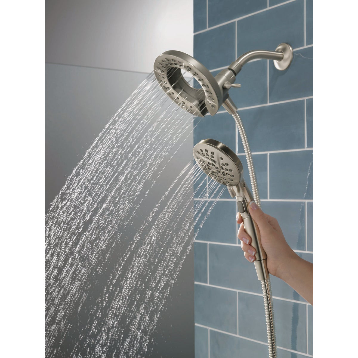 Delta In2ition 5-Spray 1.75GPM Two-In-One Shower, Satin Nickel Image 6