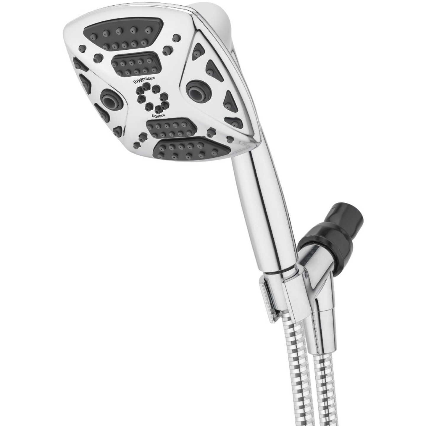 Oxygenics 7-Spray 1.8 GPM Square Handheld Shower Head, Chrome Image 1