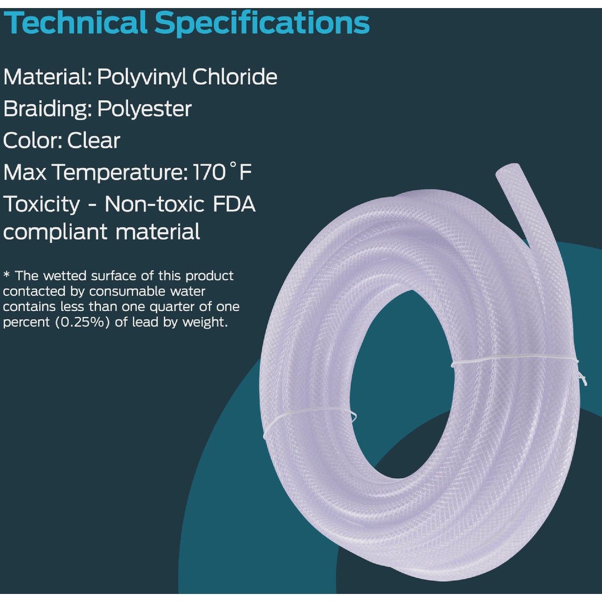 Eastman EZ-Flo 20 Ft. Braided Vinyl Tubing 1/4 In. ID x 1/2 In. OD Image 3