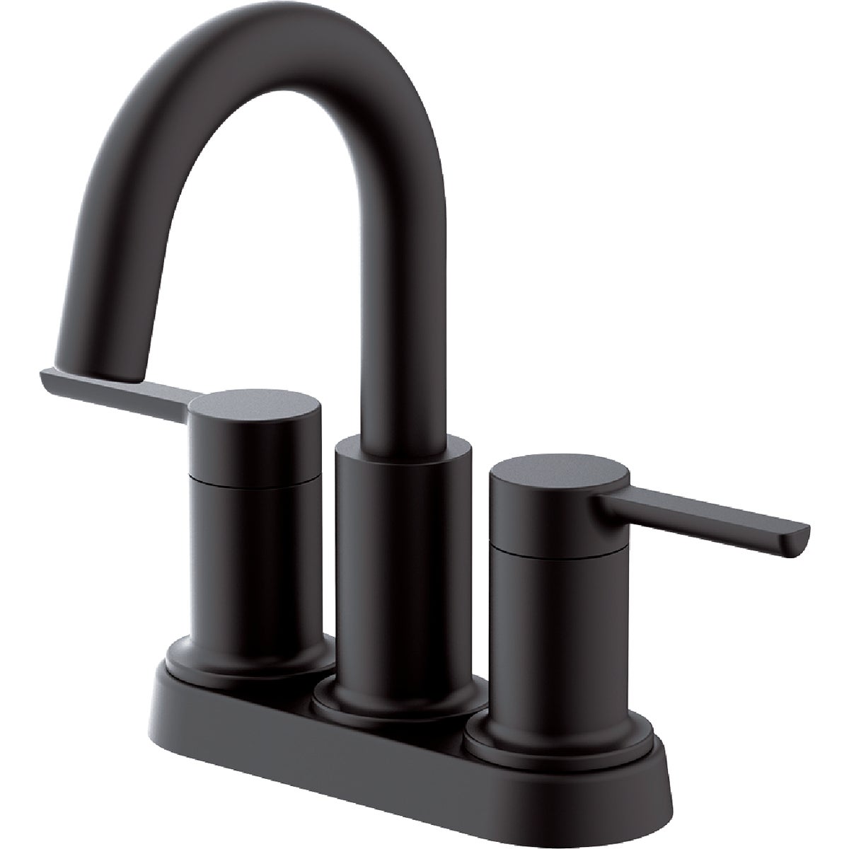 Home Impressions Matte Black 2-Straight Handle Lever 4 In. Centerset Bathroom Faucet with Pop-Up Image 1