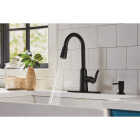 Moen Edwyn 1-Handle Pull-Down Kitchen Faucet with Soap Dispenser, Matte Black Image 4