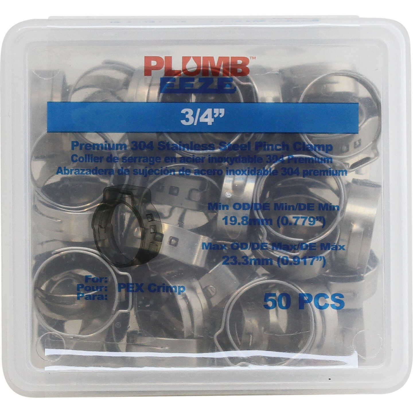 Plumbeeze 3/4 In. Stainless Steel PEX Pinch Clamp (50-Pack) Image 2