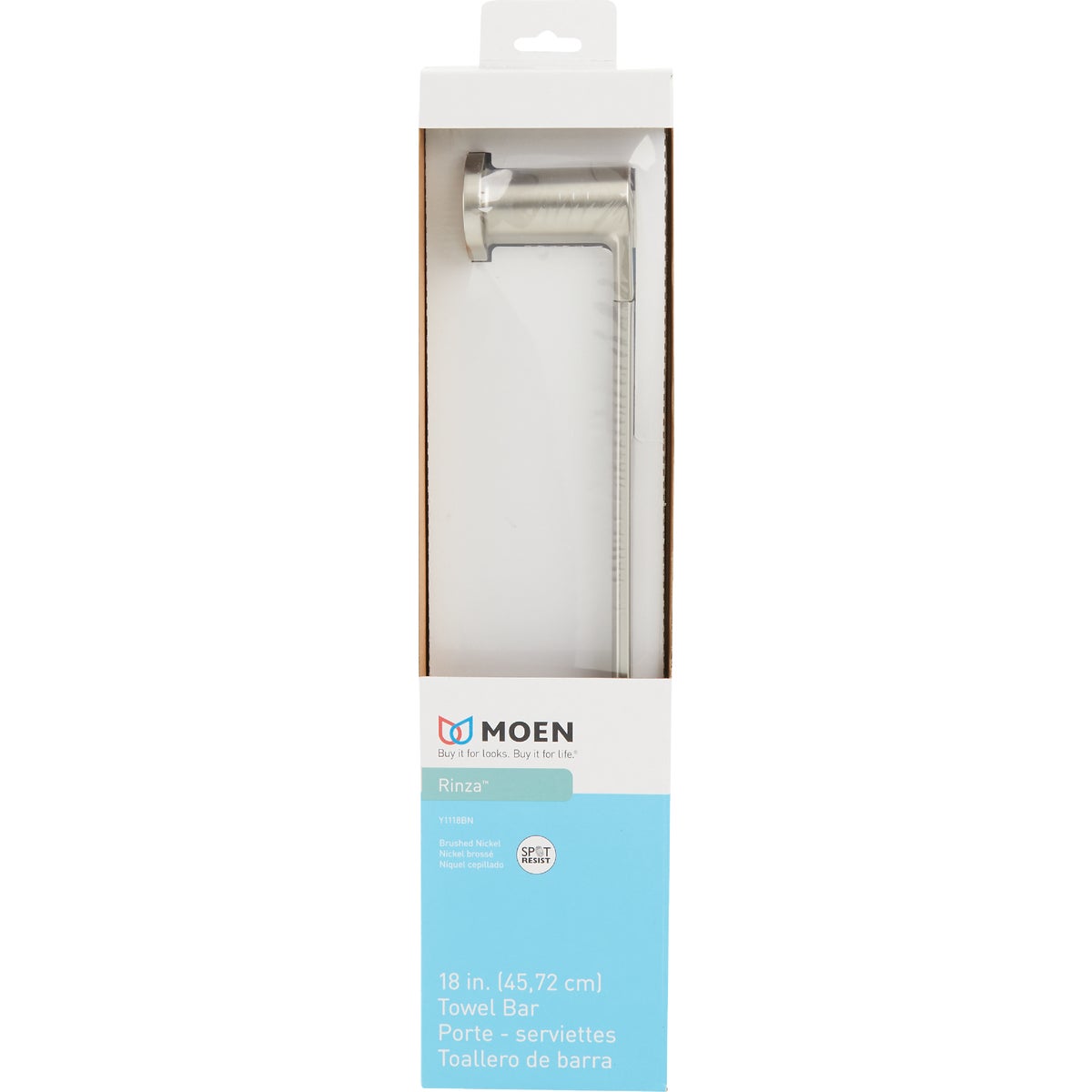 Moen Rinza 18 In. Towel Bar, Spot Resist Brushed Nickel Image 3