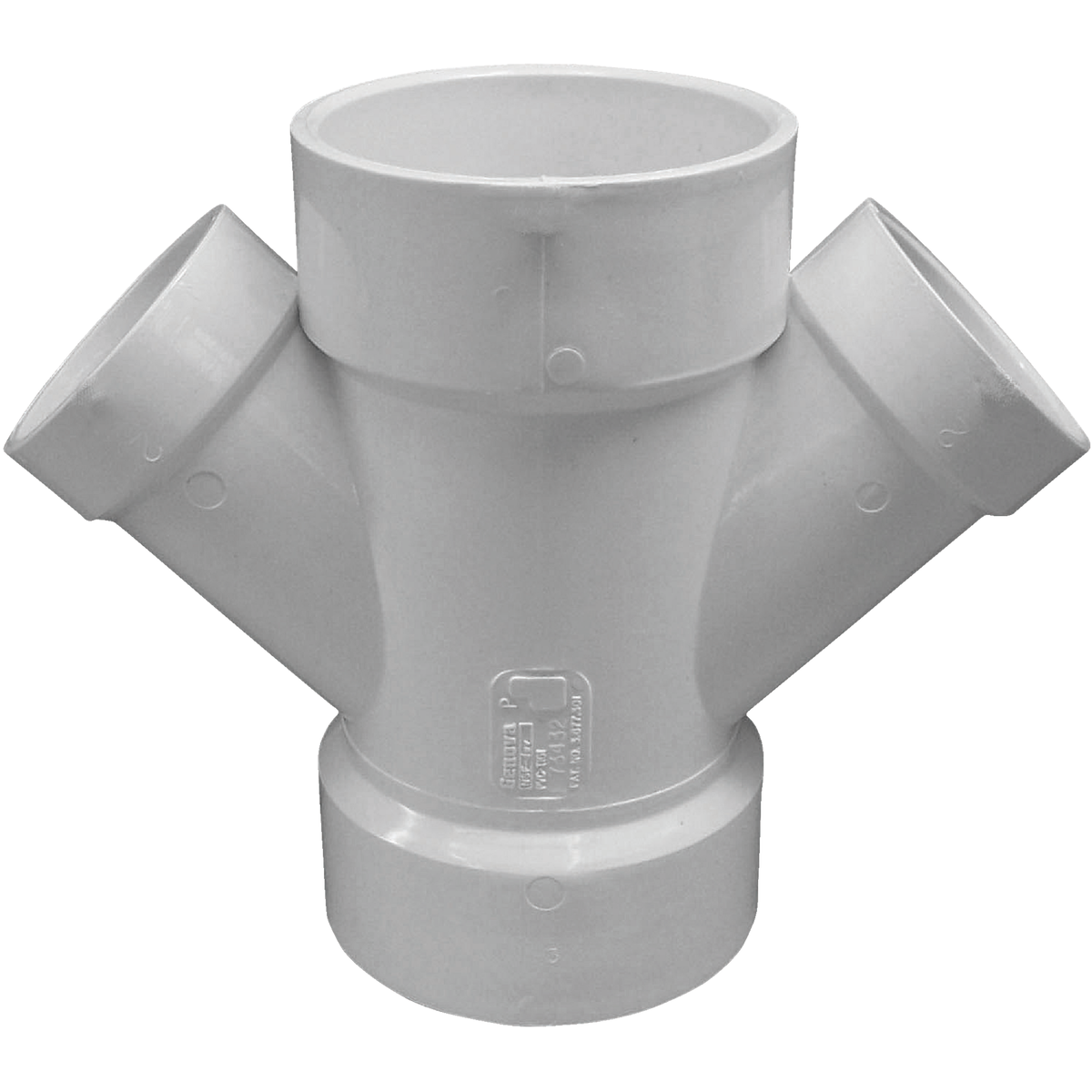 Charlotte Pipe 3 In. x 2 In. Schedule 40 DWV PVC Reducing Double Wye