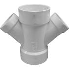 Charlotte Pipe 3 In. x 2 In. Schedule 40 DWV PVC Reducing Double Wye Image 1