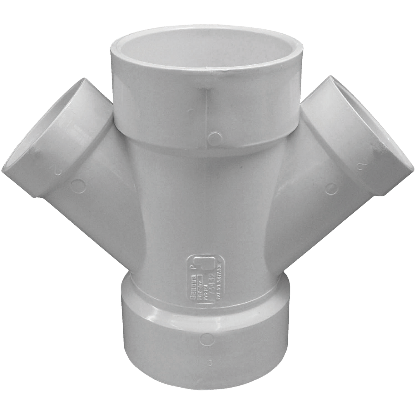 Charlotte Pipe 3 In. x 2 In. Schedule 40 DWV PVC Reducing Double Wye Image 1