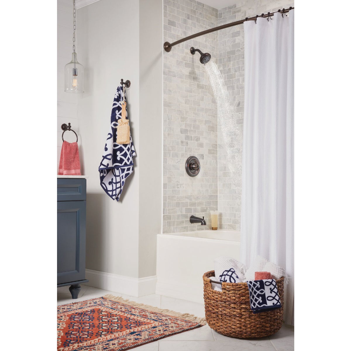 Moen Hilliard Posi-Temp 1-Handle Lever Tub & Shower Faucet, Mediterranean Bronze Image 3