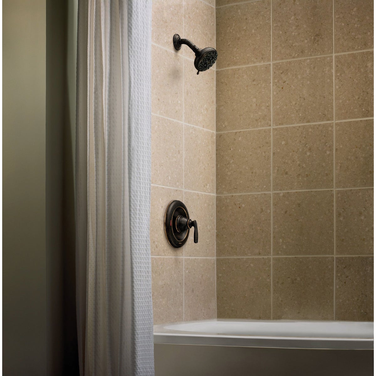 Moen Hilliard Posi-Temp 1-Handle Lever Tub & Shower Faucet, Mediterranean Bronze Image 2