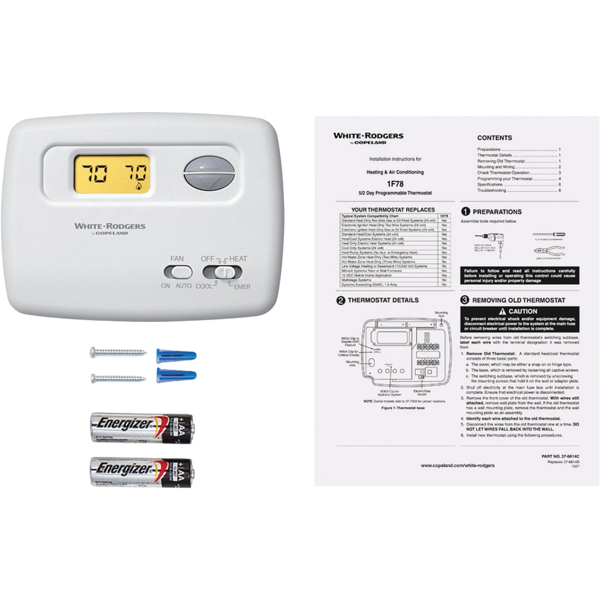 White-Rodgers Classic 70 Series 5-2 Day Programmable Thermostat Image 5