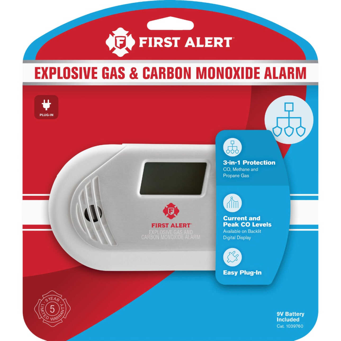 First Alert GC01 Plug-In Electrochemical Combo Explosive Gas and Carbon Monoxide Alarm Image 1