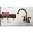 Delta Windmere Oil Rubbed Bronze 2-Handle Lever 4 In. Centerset Bathroom Faucet and Push Pop-Up with Overflow Image 3