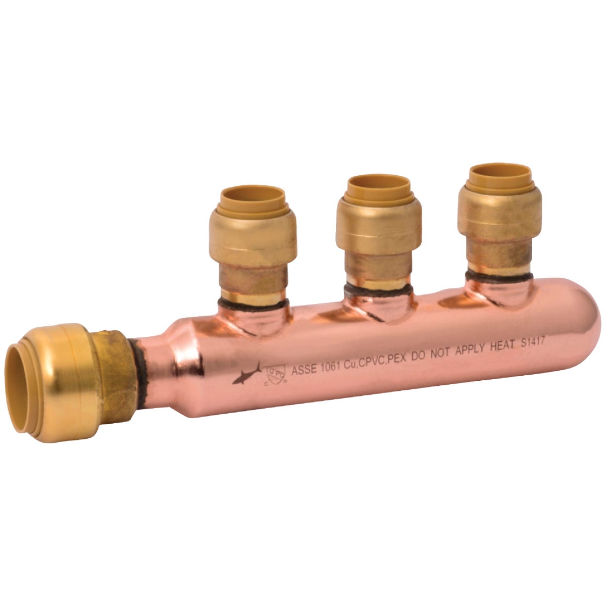 SharkBite 3/4 In. x 1/2 In. Push-to-Connect 3-Port Closed PEX Manifold