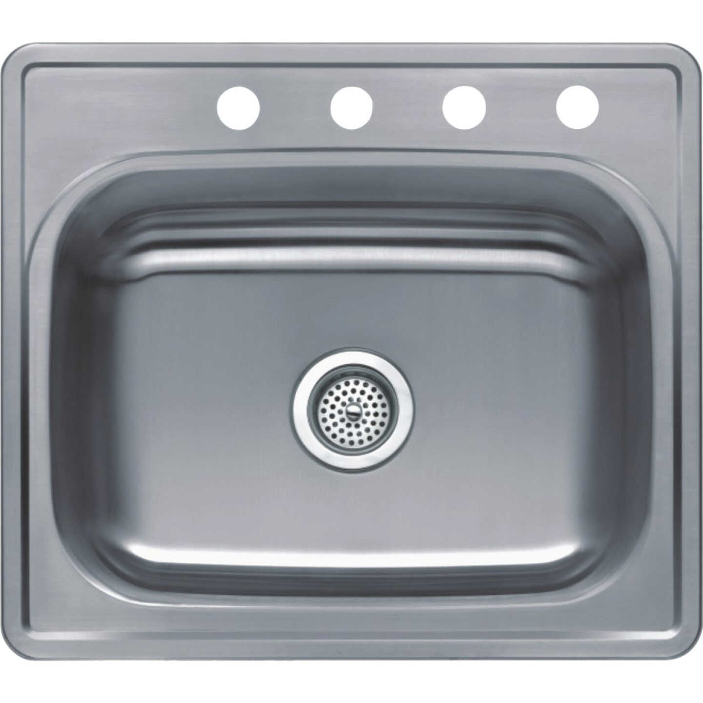 Compass Manufacturing Bala 25 In. x 22 In. x 8 In. Single Bowl Stainless Steel Top Mount Kitchen Sink Image 1