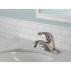 Delta Classic Stainless 1-Handle Lever 4 In. Centerset Bathroom Faucet with Pop-Up Image 2