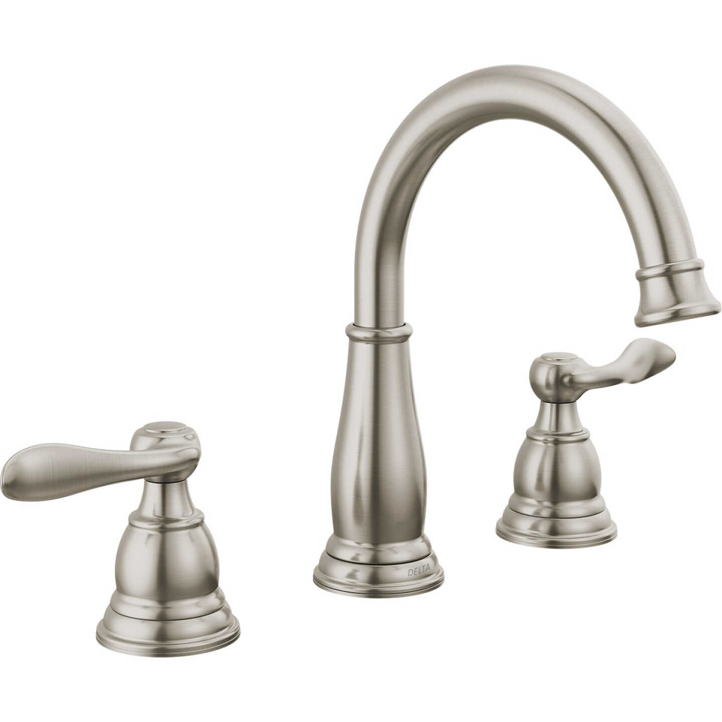 Delta Windmere Brushed Nickel 2-Handle Lever 6 In. to 16 In. Widespread Bathroom Faucet and Push Pop-Up with Overflow Image 1