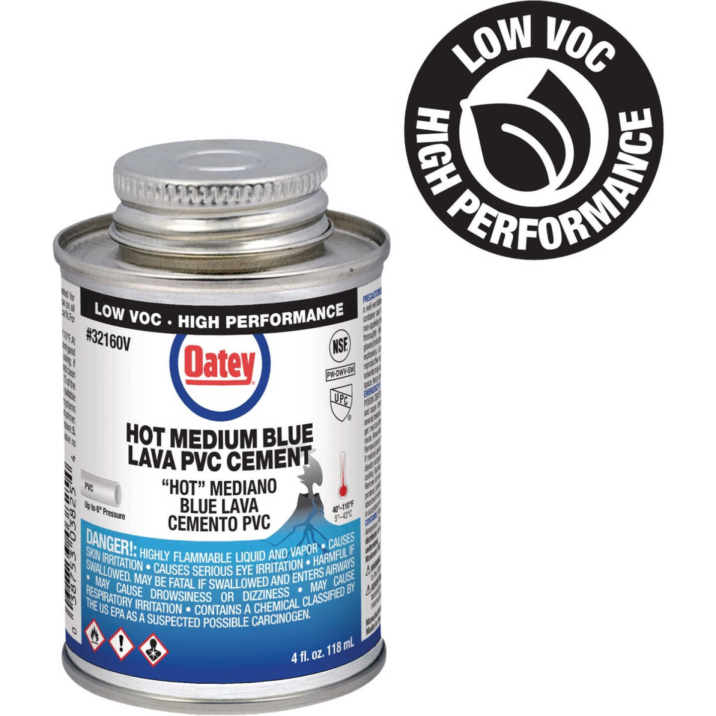 Oatey 4 Oz. Blue Lava PVC Pipe Cement Image 1