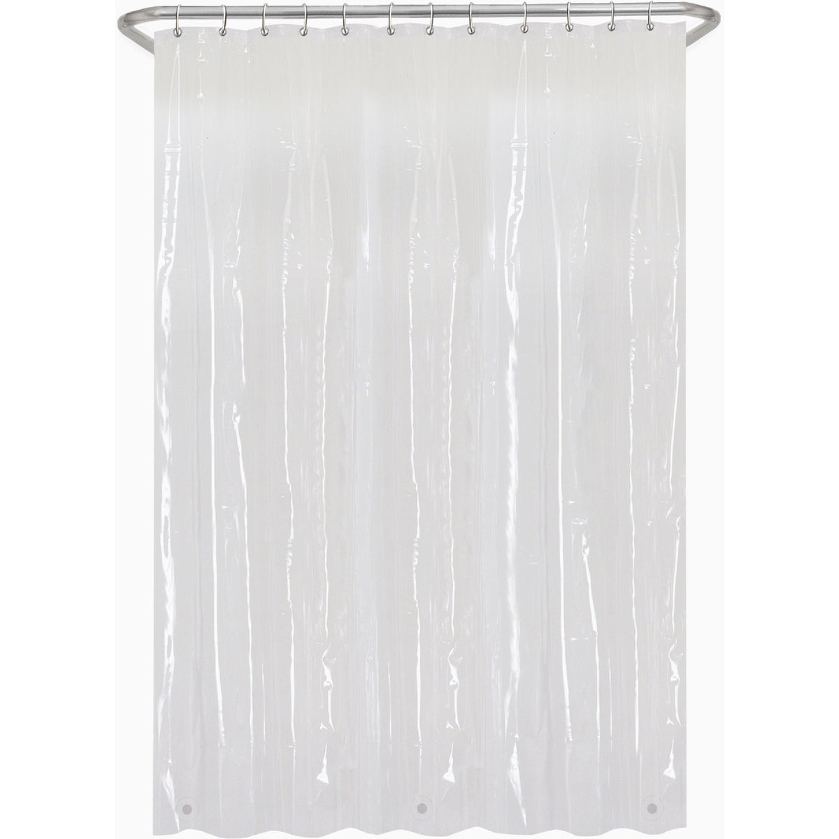 Zenith Zenna Home 70 In. x 72 In. Clear Medium Weight PEVA Shower Curtain Liner Image 3