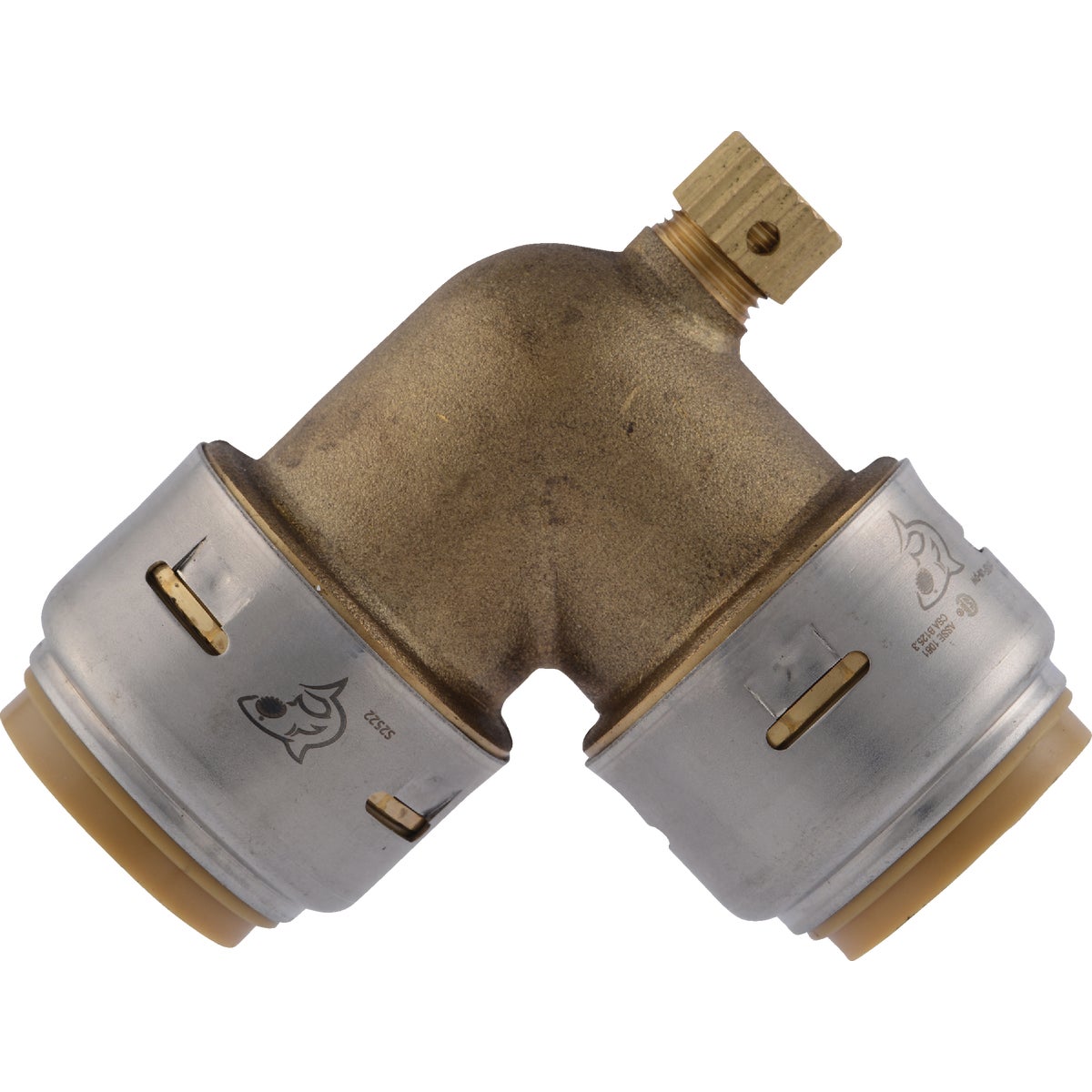 SharkBite 3/4 In x 3/4 In. 90 Deg. Push-to-Connect Brass Elbow with Drain Image 5