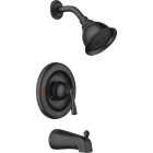 Moen Banbury Posi-Temp 1-Handle Lever Tub and Shower Faucet, Matte Black Image 1