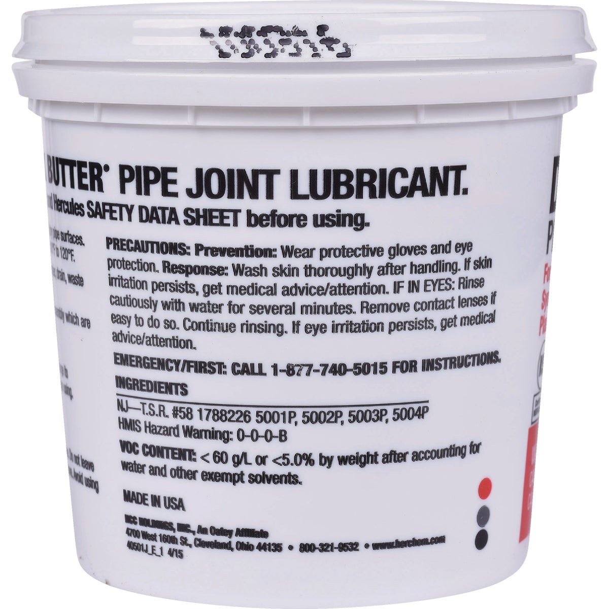 Oatey Hercules Duck Butter 23 Oz. Pipe Joint Lubricant Image 3