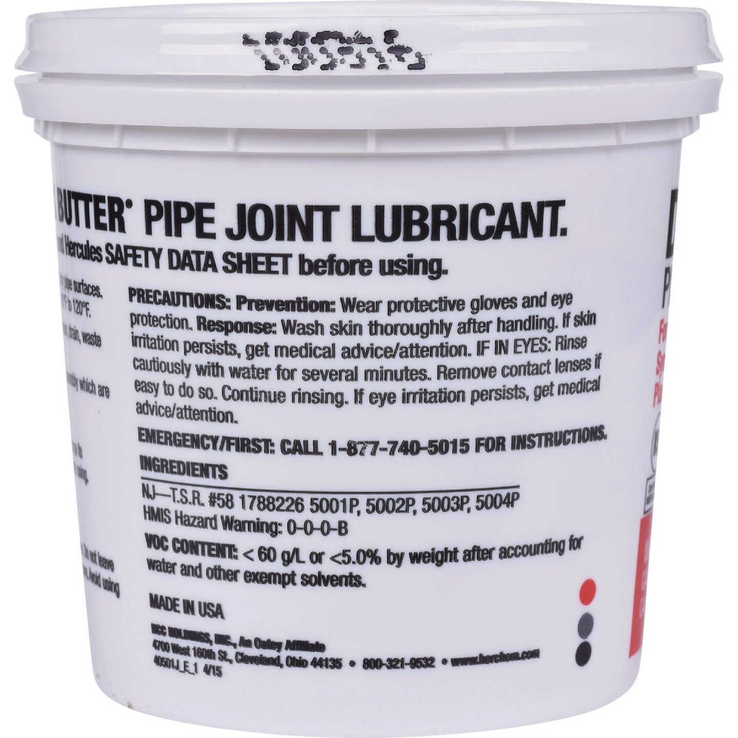 Oatey Hercules Duck Butter 23 Oz. Pipe Joint Lubricant Image 3