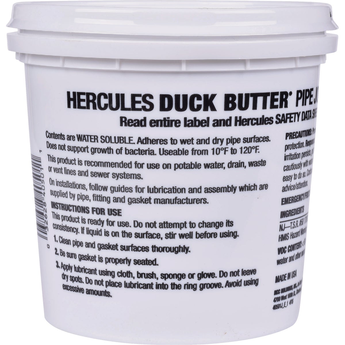 Oatey Hercules Duck Butter 23 Oz. Pipe Joint Lubricant Image 2