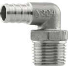 Plumbeeze 1/2 In. PEX x 1/2 In. Stainless Steel MPT Elbow Image 1